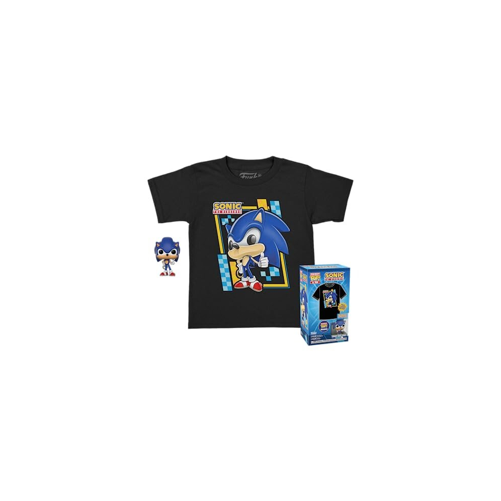 Pocket POP! & Tee: Sonic - for Children and Kids - Flocked - Extra Large - (XL) - Sonic the Hedgehog - T-Shirt - Clothes With Collectable Vinyl
