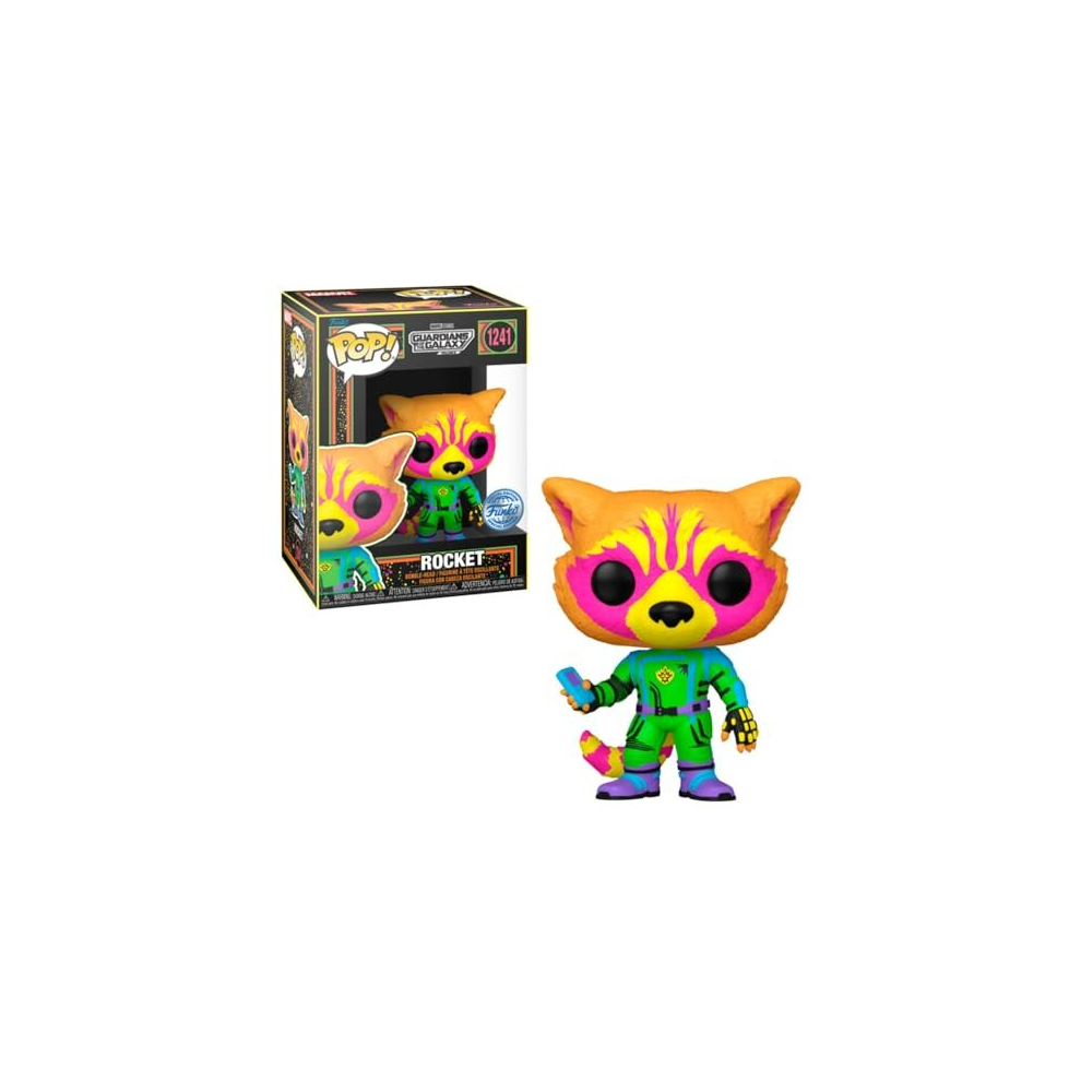 Pop! Guardians of The Galaxy vol:3 Exclusive Rocket Black Light Vinyl Figure