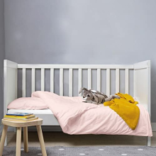 Cotton Baby Cot Bed Duvet Cover Set 100x135cm Light Pink,2pc 400 Thread Count 100% Long Staple Cotton Luxurious Sateen Weave Cot Bedding Sets For