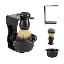 3 in 1 Professional Shaving Brush Kit Man's Shaving Set with Shaving Frame Base, Soap Bowl, Badger Hair Shaving Brush for Men Father Husband Boyfriend