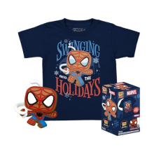 Pocket Pop! & Tee: Marvel - Spider-Man - Spidey - Gingerbread - for Children and Kids - Large - (L) - T-Shirt - Clothes With Collectable Vinyl