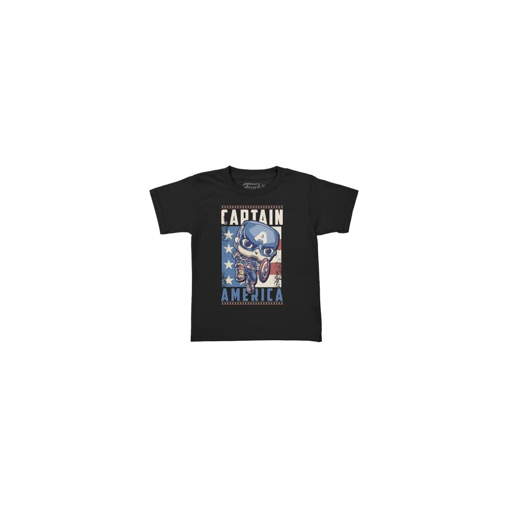 Pocket Pop! & Tee: Marvel - Captain America - for Children and Kids - Medium - T-Shirt - Clothes With Collectable Vinyl Minifigure - Gift Idea - Toys
