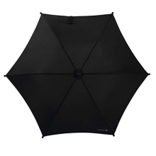 Universal Parasol, UPF 50+ Fabric, Easy Fit Clamp and Adjustable, Flexible Arm for Pram/Pushchair/Buggy - Black