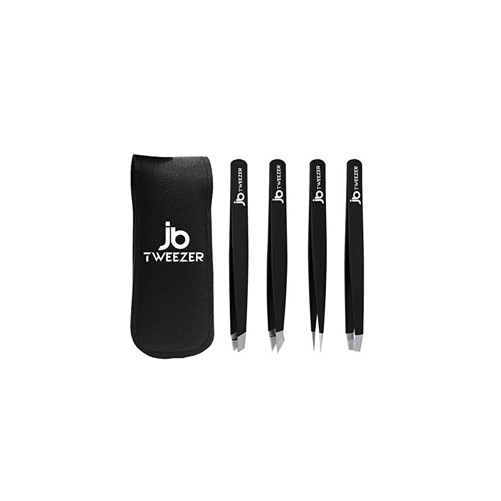 Justblanks Professional Stainless Steel Tweezers, Best Precision Tweezers For Eyebrows - Tweezers For Women, Ingrown Hair, Splinter, Blackhead - Tick Remover