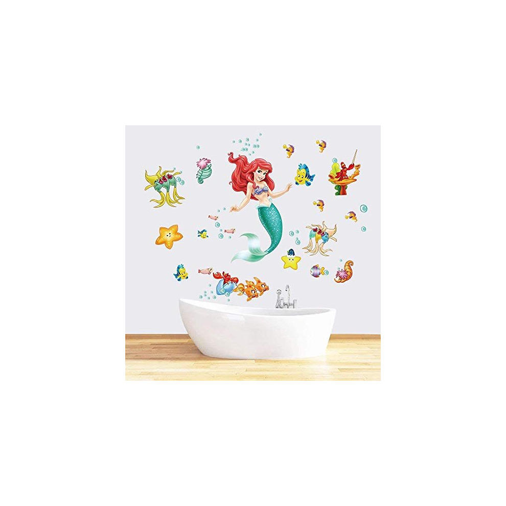 The Little Mermaid Wall Decal For Girls Ariel Wall Stickers Princess Fish Wall Décor For Girls Bedroom Baby Nursery Runtoo