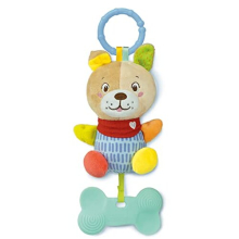 17443 Lovely Dog Rattle-Toddler Plush, Early Years, Infant, New Born Soft Toys Gift, 3 Months, 100% Washable, Multi-Coloured, Medio