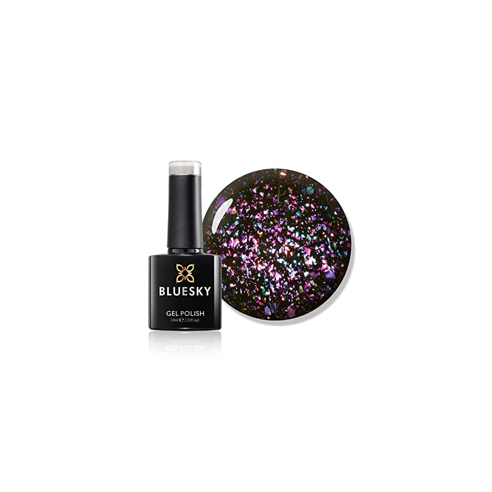 Gel Nail Polish, Elektra Galaxy 6, Purple Glitter, Long Lasting, Chip Resistant, 10 ml (Requires Curing Under UV LED Lamp)