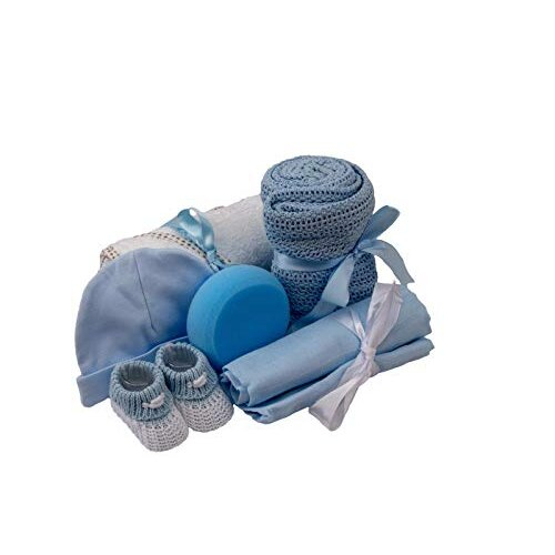 Newborn Baby Boy Gift Hamper Basket, Blue 1