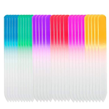 SIUSIO 30 Pack Professionella Tjeckiska Kristall Nagelfilar Set Gradient Regnbågsfärg