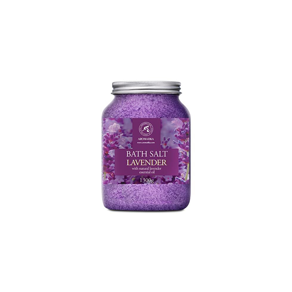 Aromatika Trust The Power Of Nature Lavender Sea Salt With Natural Essential Oil 1300G - Bath Salts - Best For Good Sleep - Stress Relief - Beauty - Relaxing - Bathing