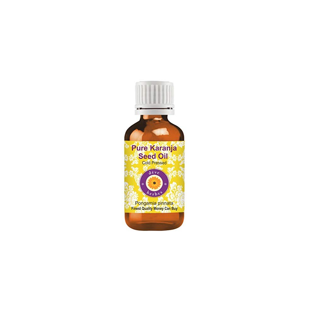 Deve Herbes Pure Karanja Seed Oil (Pongamia Pinnata) Cold Pressed 100Ml (3.38 Oz)