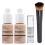 Phoera Foundation Full Coverage Makeup Set - Includes x2 Nude 30ml Matte Foundation, 6ml Face Primer & Liquid Foundation Brush for Easy Application 9