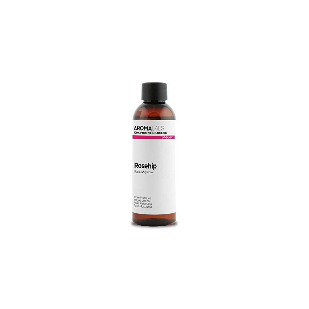 Aroma Labs Organic - Rosehip Oil - 100Ml - 100% Pure, Natural, Cold Pressed And Cosmos Certified - (French Brand)