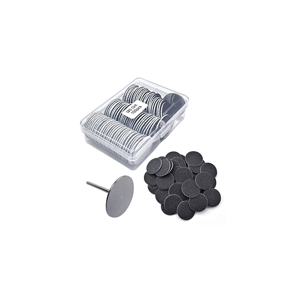 Honey Joy 100Pcs Feet Grinder Sandpaper Sanding Disc Pedicure Tool Replaceable Sanding Discs Sandpaper For Hard Dead Skin Cracked Heel Cracked Heels Dead Skin