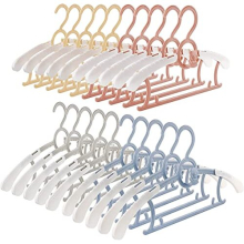 20 pcs Baby Hangers for Clothes Extendable Kids Hangers (28-36cm) Childrens Coat hangers with Stackable Hooks for Babies,Toddlers and Teenagers(Mixed