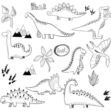 Baby RyRo Dinosaur Wall Stickers - 36 Stickers Per Pack. Nordic Style Dinosaur Wall Decal. Stylish Wall Stickers for Bedrooms for Boys. Durable and