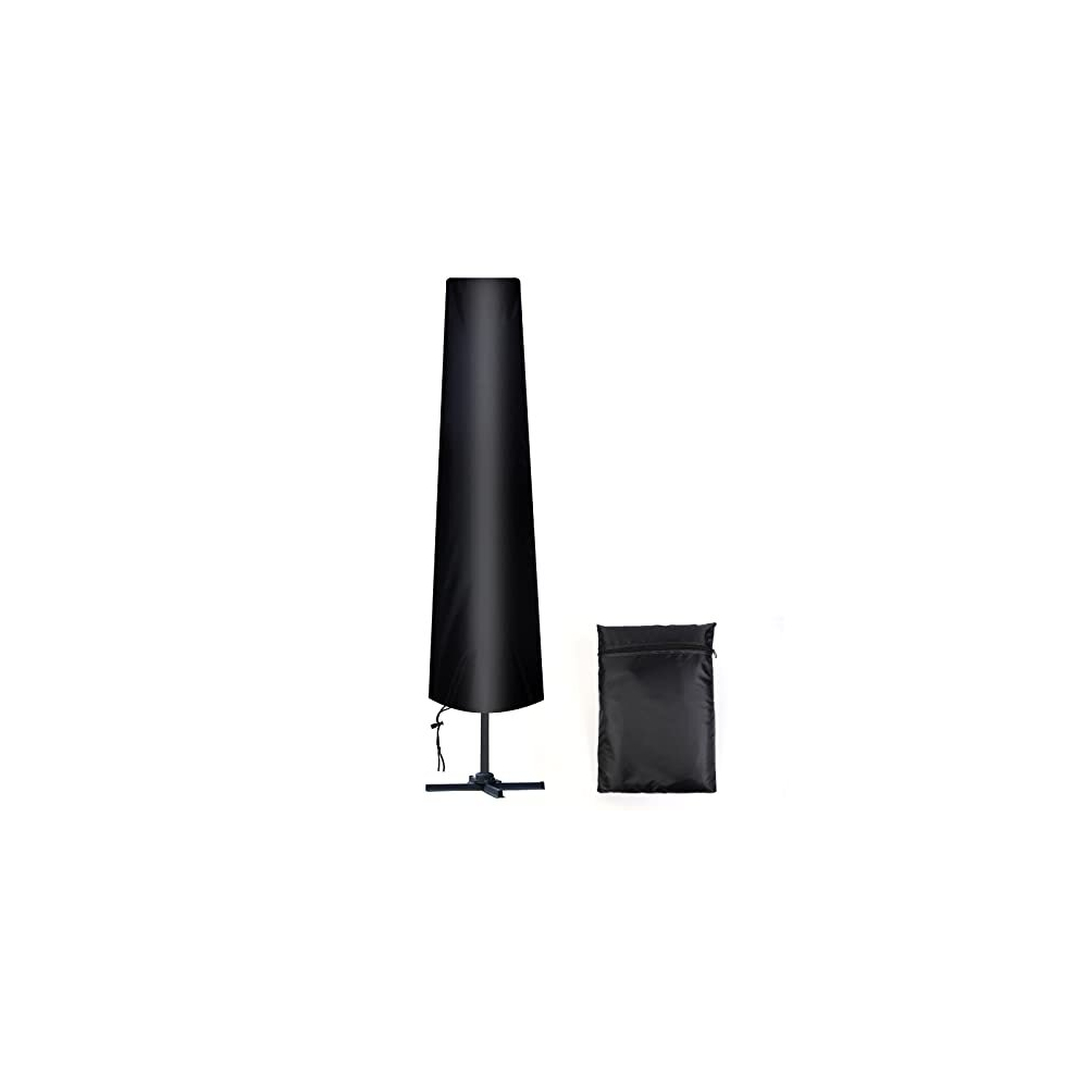 Umbrella Cover for Ø300 cm, 210D Oxford Fabric Black Beach Umbrella Cover with Storage Bag, Weatherproof, UV Resistant, Snow-Resistant