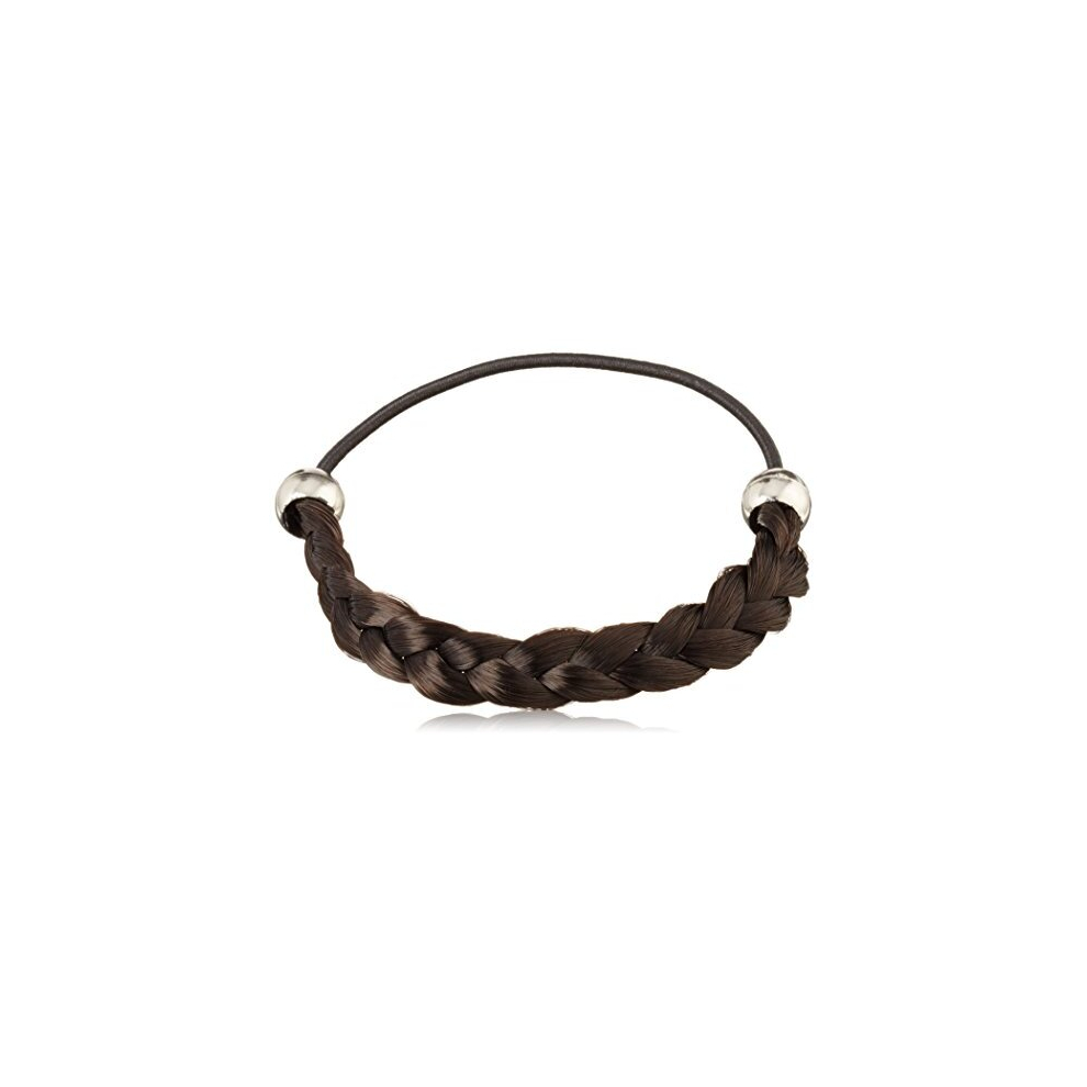 Solida Maria Artificial Hair Plait Classic Braided With Elastic Strap, 6.00Â Cm Diameter, Colour 6Â ÂÂ Dark Brown, Pack Of 2