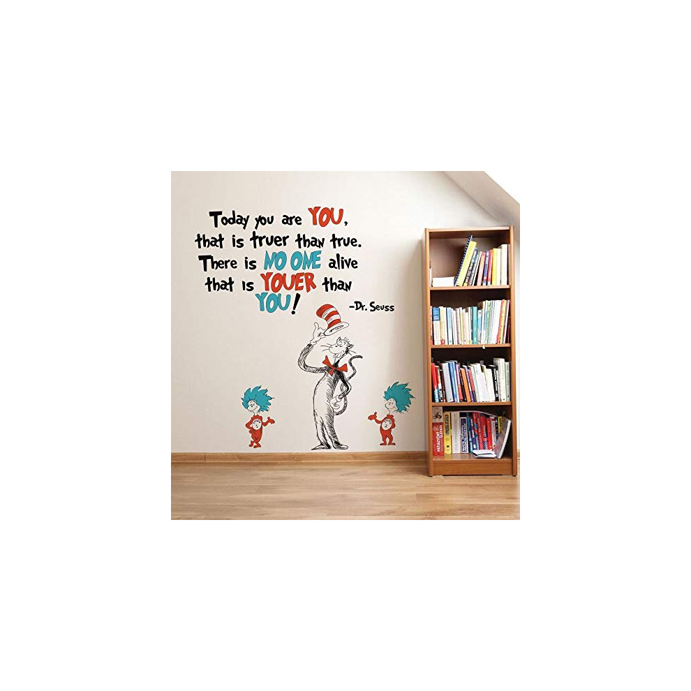 Runtoo Dr Seuss Wall Decals Inspirational Quotes Today You Are You Kids Wall Stickers Baby Nursery Bedroom Classroom Wall Décor