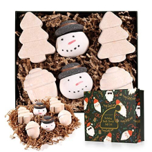 Christmas Bath Bombs Gift Set - Handmade Bubble and Floating Fizzies Spa Kit, Xmas Gifts for Women, Mom, Her