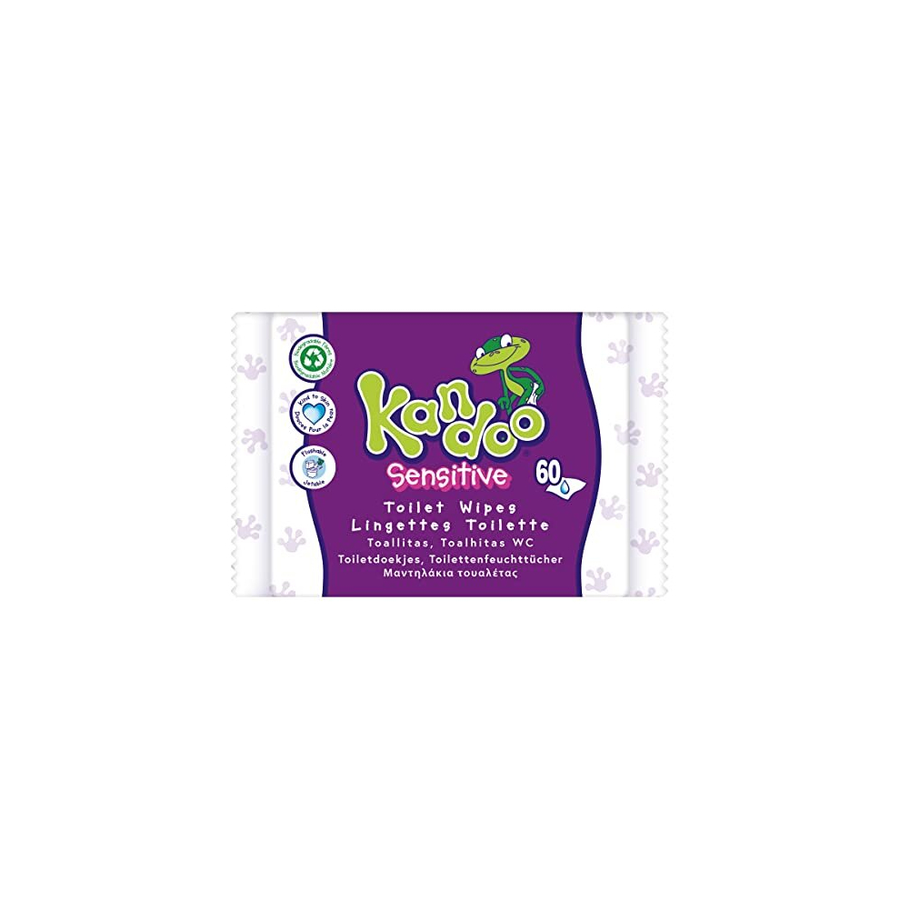 Sensitive Flushable Moist Toilet Tissues, Biodegradable, Toilet Training Wet Toilet Tissues, Fragrance Free For Sensitive Skin, Toddler Wipes | Kandoo