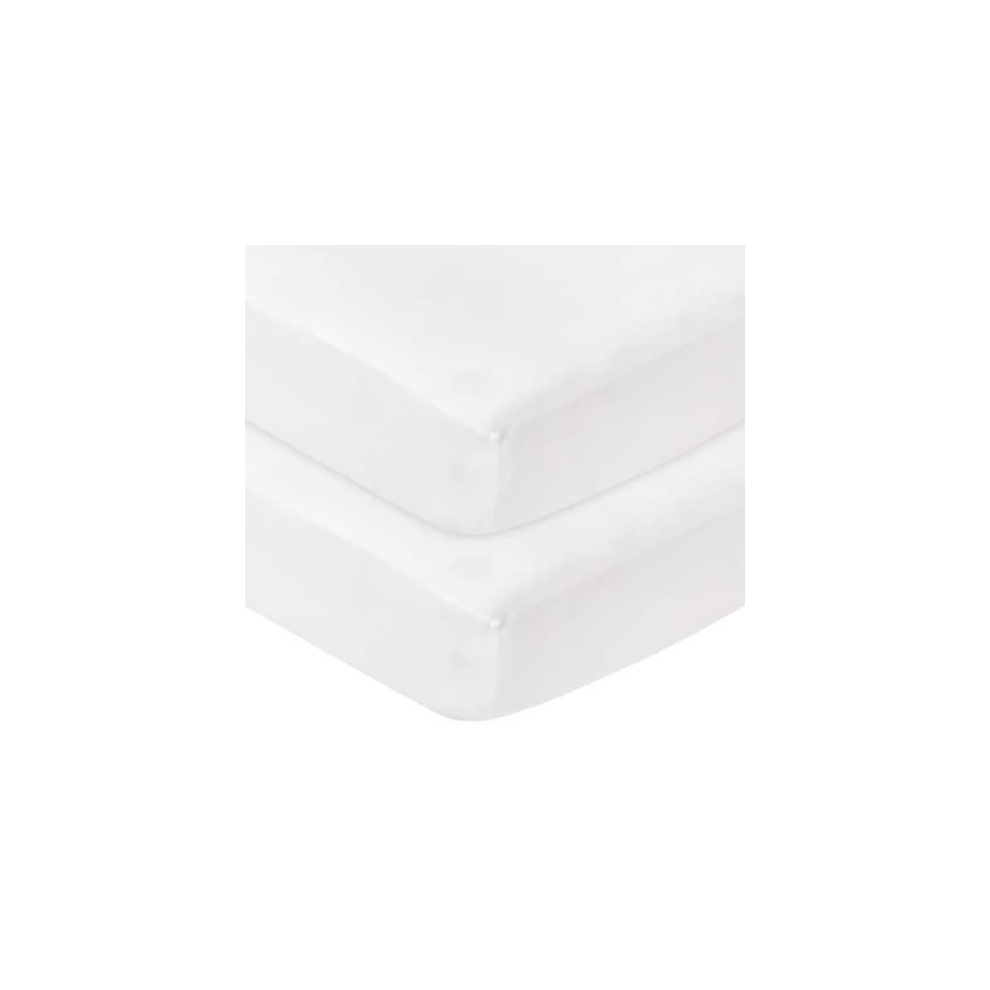 Sasma Home - Pack Of 2-100% Jersey Cotton Crib Next2me Fitted Sheets - Next2me Compatible Crib Fitted Sheet (50X85cm) Pack Of 2 White