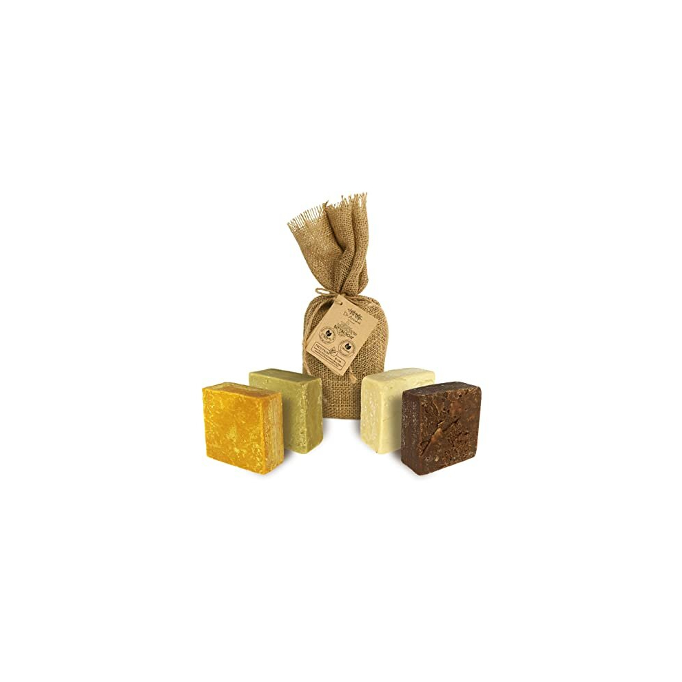 Dr.ancient Donkey Milk Soap + Pine Tar Soap + Aleppo Soap + Bittim Soap Organic Natural Traditional Handmade Antique - Absolutely No Chemicals!