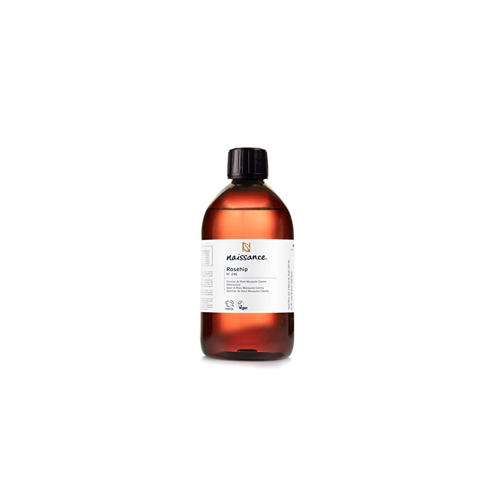 Naissance Rosehip Seed Oil (No. 246) - 500Ml - 100% Natural, Hydrating, Nourishing Moisturising - Ideal For Skin, Face, Hair, Body - Vegan, Hexan Free, No Gmo
