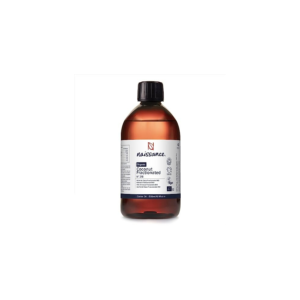 Naissance Fractionated Coconut Oil 500Ml Certified Organic 100% Pure (Packaging May Vary)
