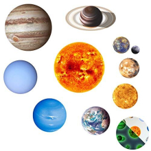 10 pcs Solar System Luminous Wall Stickers Glow in The Dark Planets in The Space Wall Decals for Kids Baby Bedroom Living Room Nursery Decoration
