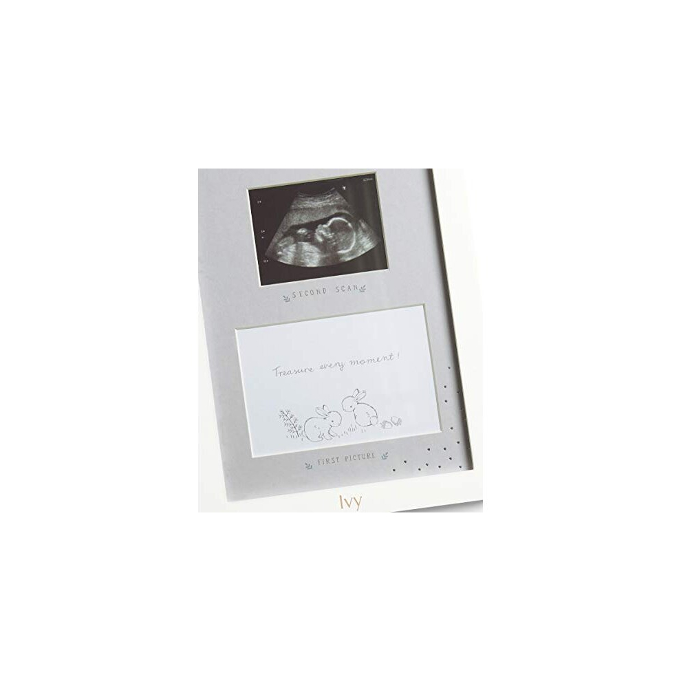 Baby Forever Treasured Double Scan Photo Frame Keepsake Gift, Cream
