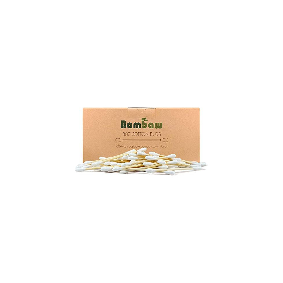 Bambaw 800 Bamboo Cotton Buds | Q Tips | Ear Sticks | Cotton Swab | Wooden Cotton Bud | Eco Friendly Cotton Buds| Ear Buds Cotton | Biodegradable Cotton Buds