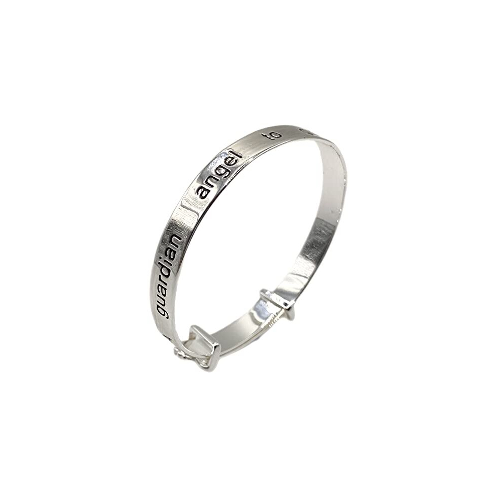 Equilibrium Plated Guardian Angel Baby Bangle Christening Gift Silver Ukgiftstoreonline