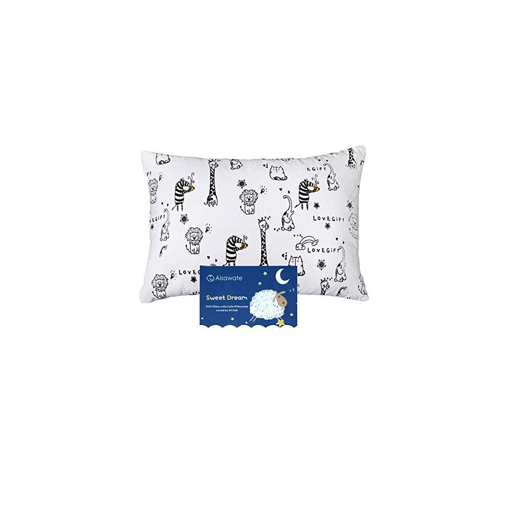 Aisawate Toddler Pillow With Pillowcase - 13X18 Soft Cotton Baby Kids Pillows For Sleeping - Washable And Hypoallergenic - Toddler Bedding Small Pillow - Baby