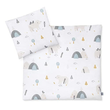 Julius Zöllner Baby Bed Linen 80 x 80 + 35 x 40 cm, 100% Cotton, Made in Germany, Mountain Bear