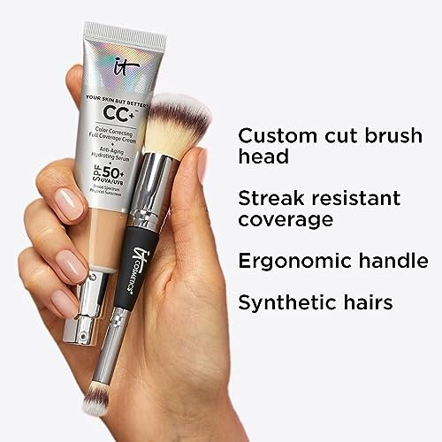 Heavenly Luxe Complexion Perfection Foundation Make Up Brush #7, Double-Ended and Multi-Use for Seamless Application 1