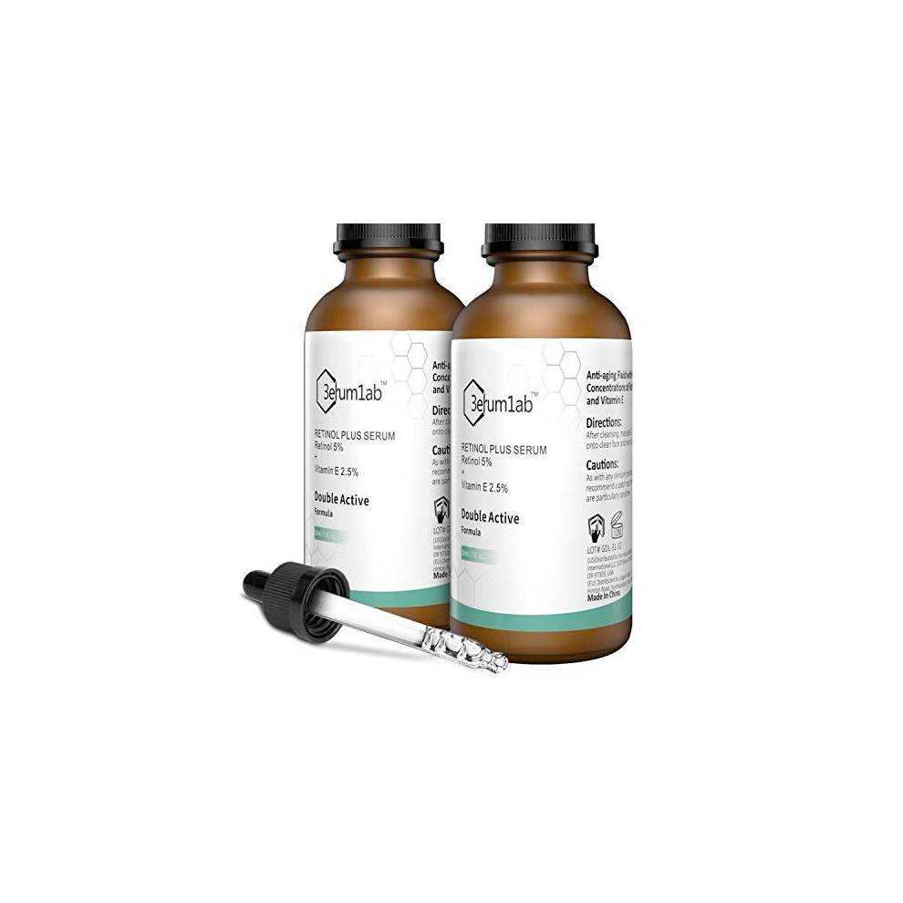 3Erum1ab Retinol Serum High Strength For Face And Skin, Unique Double Active Ingredients Of Retinol & Vitamin E, Synthetic Effect To Reduce Wrinkle, And Dark