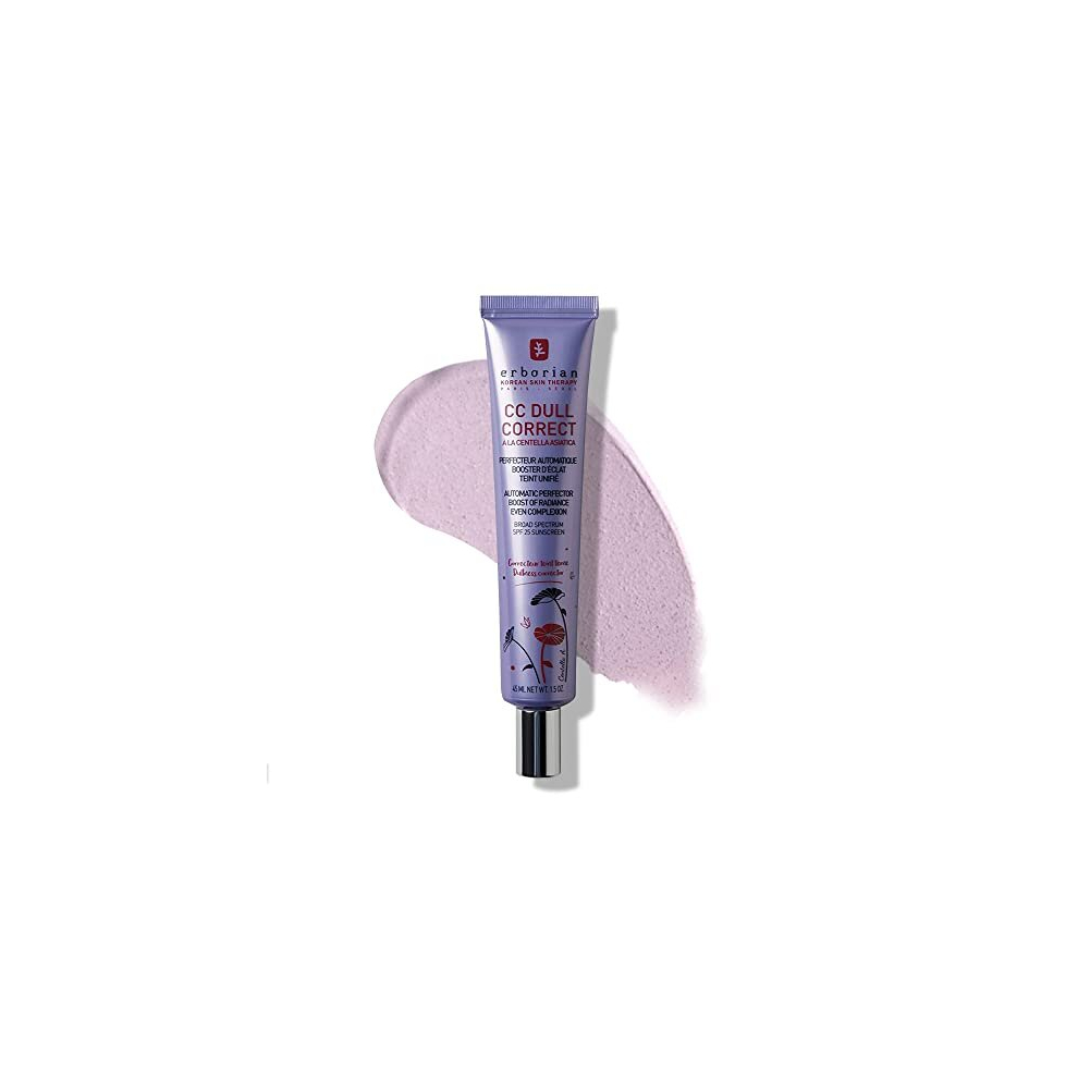 Erborian Cc Dull Correct With Centella Asiatica - Korean Skincare And Makeup Cream - Primer & Blur For Radiance Boosting And Soothing Effects, Even Complexion,