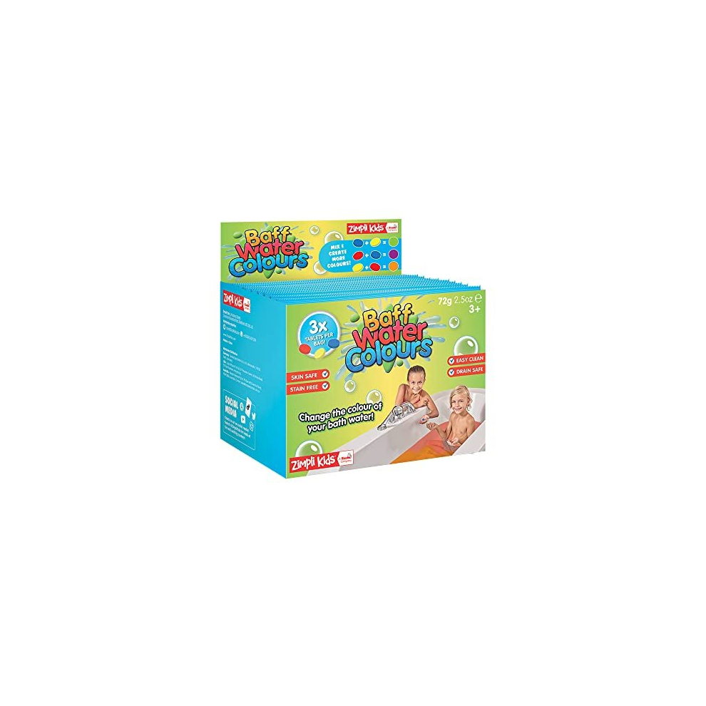 36 Use Baff Water Colours Pack From Colour Changing Bath Drops, Color Changing Tabs, Christmas Party Bag Fillers, Xmas Favours, Zimpli Kids
