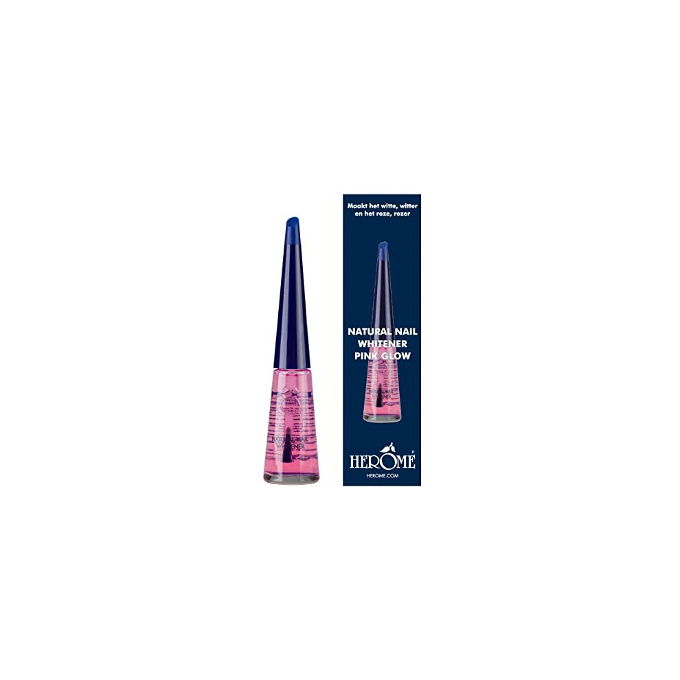 Herome Pink,Yellow - Natural Nail Whitener Pink Glow 10Ml | Alternative For Clear Or Coloured Nail Polish, Covers Yellow Stains, Nail Whitening Corrector, Whitens Tips