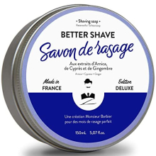: BETTER-SHAVE Shaving Soap for Men, Handmade, Natural and Ideal for Dry Skin, Sensitive Skin and Hard Beards – 100% Made in France! 150 ml