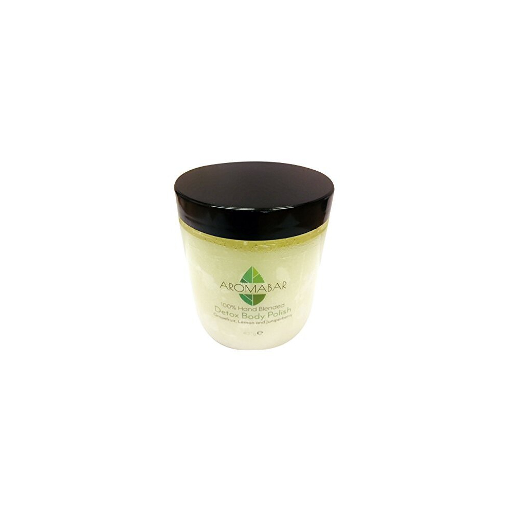 Aromabar Detox Dead Sea Salt & Coconut Oil Body Polish Scrub 400G Contains Grapefruit, Lemon And Juniperberry Pure Essential Oils 100% Natural Product Packed