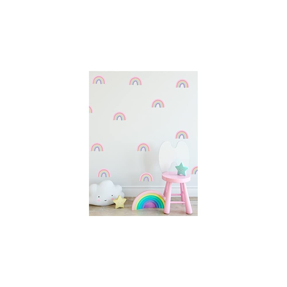 24 Pastel Colour Rainbows Wall Stickers Children's Wall Decals For Nursery Kids Bedroom Removable Wall Art Quotemywall