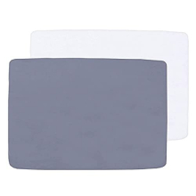 Travel Cot Fitted Sheet, 2 Pack Portable Playard Sheets, Ultra Soft Pack n Play Sheets or Playpen Sheets for Baby,9565cm, White & Grey, Preshrunk