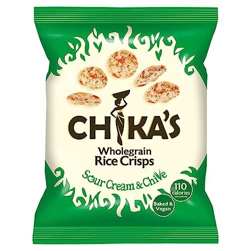 Chika's Sour Cream and Onion Rice Crisps Healthy Vegan Snack (22g