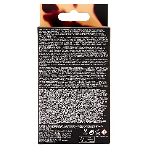 Nails.INC Shellfie Ready Tortoiseshell Artificial Nails Pack of 24, Brown 1