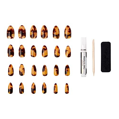 Nails.INC Shellfie Ready Tortoiseshell Artificial Nails Pack of 24, Brown 2