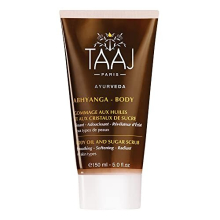 | Exfoliation with oils and sugar crystals - ABHYANGA | Cleansing and exfoliation | Gentle exfoliation | Smoothing, softening, brightening | Smoother,