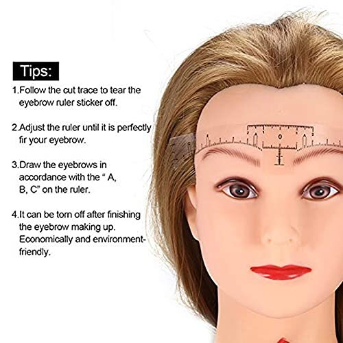 100 Pack Eyebrow Ruler, Disposable Adhesive Eyebrow Sticker Microblading Ruler Stencil Guide Makeup Tool 2