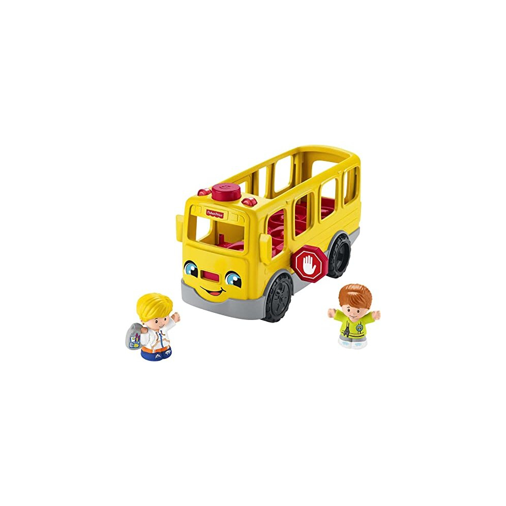 HJN36 - Little People School Bus - Multilingual Version, Slide Toy with Music for Toddlers and Preschool Children from 1 Year